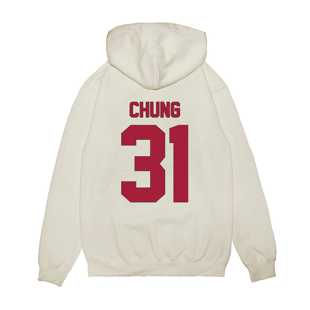 Indiana - NCAA Football : Anthony Chung - Vintage Helmet Premium Hooded Sweatshirt-1