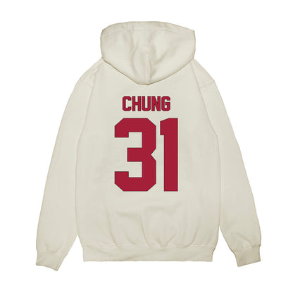 Indiana - NCAA Football : Anthony Chung - Vintage Helmet Premium Hooded Sweatshirt-1