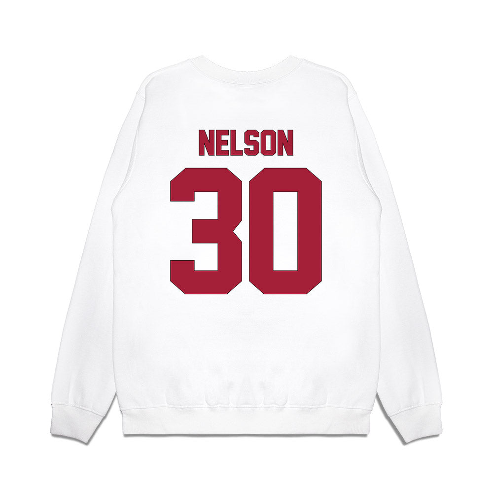 Indiana - NCAA Football : PJ Nelson - Vintage Helmet Premium Crewneck Sweatshirt-1