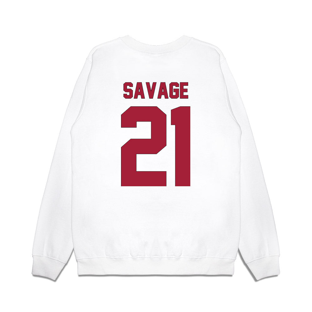 Indiana - NCAA Football : Jacob Savage - Vintage Helmet Premium Crewneck Sweatshirt-1