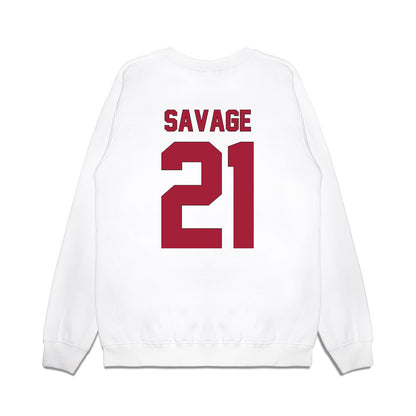 Indiana - NCAA Football : Jacob Savage - Vintage Helmet Premium Crewneck Sweatshirt-1