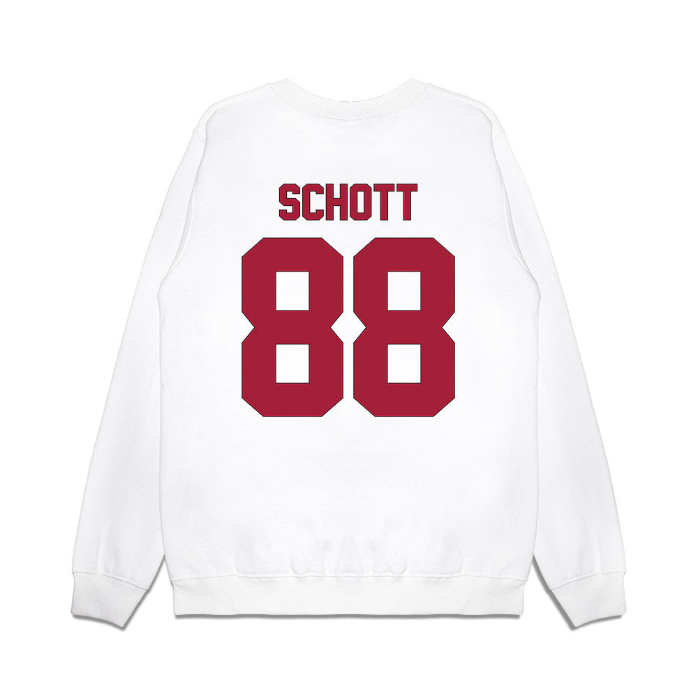 Indiana - NCAA Football : Brock Schott - Vintage Helmet Premium Crewneck Sweatshirt-1