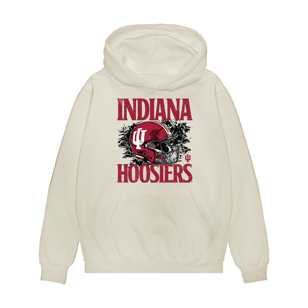 Indiana - NCAA Football : Cade Kaiser - Vintage Helmet Premium Hooded Sweatshirt-0
