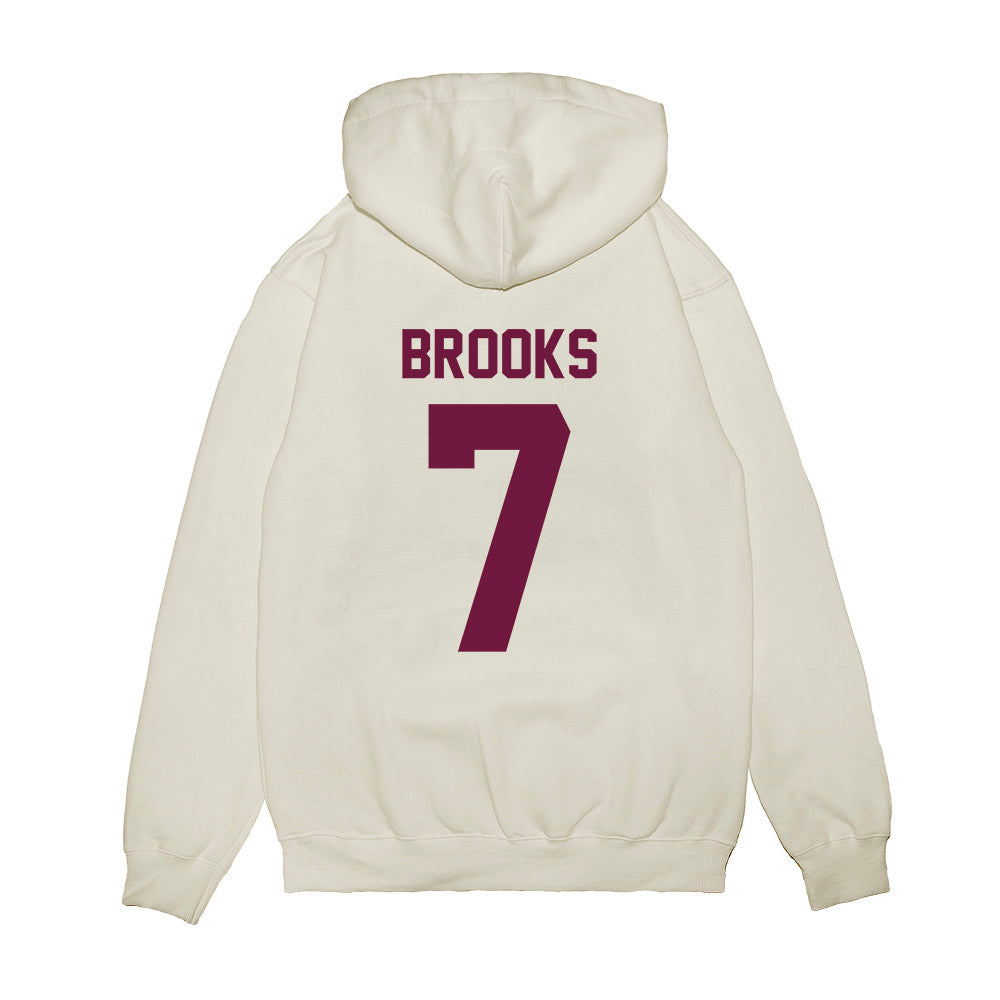 Texas A&M - NCAA Football : Dalton Brooks - Vintage Helmet Premium Hooded Sweatshirt-1