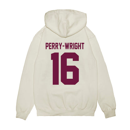 Texas A&M - NCAA Football : Bryce Perry-Wright - Vintage Helmet Premium Hooded Sweatshirt-1