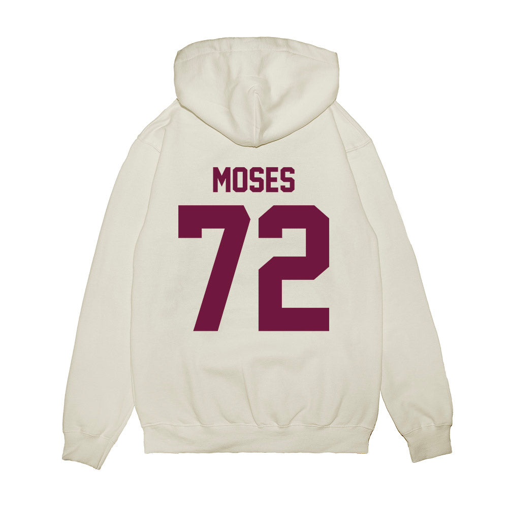 Texas A&M - NCAA Football : Joshua Moses - Vintage Helmet Premium Hooded Sweatshirt-1
