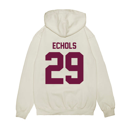 Texas A&M - NCAA Football : Justin Echols - Vintage Helmet Premium Hooded Sweatshirt-1