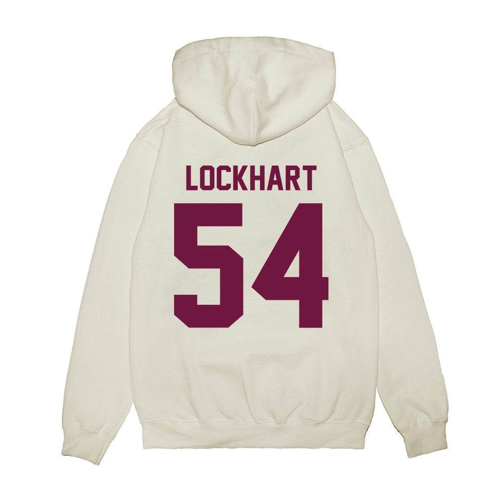Texas A&M - NCAA Football : Jordan Lockhart - Vintage Helmet Premium Hooded Sweatshirt-1