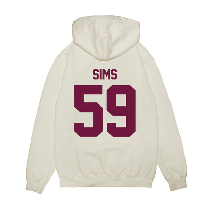 Texas A&M - NCAA Football : Chace Sims - Vintage Helmet Premium Hooded Sweatshirt-1
