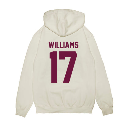 Texas A&M - NCAA Football : Madden Williams - Vintage Helmet Premium Hooded Sweatshirt-1