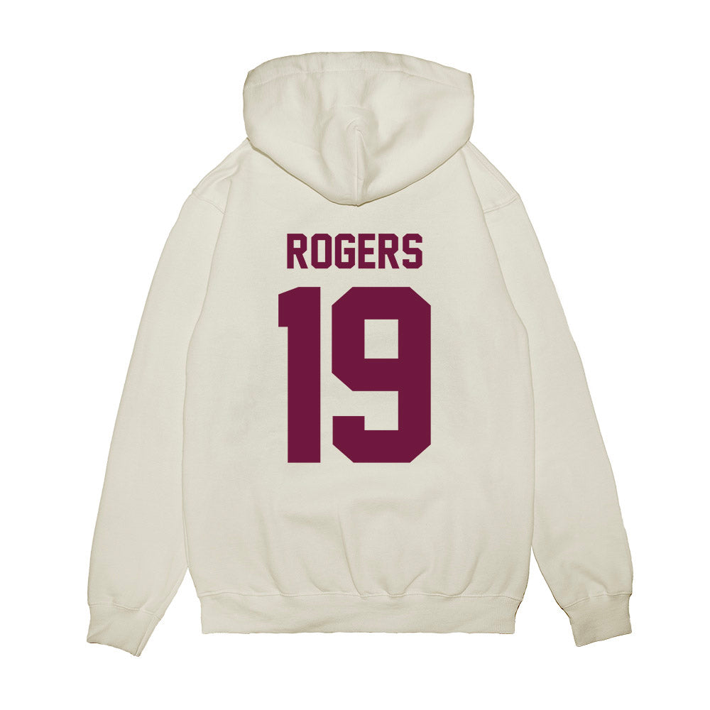 Texas A&M - NCAA Football : Bravion Rogers - Vintage Helmet Premium Hooded Sweatshirt-1