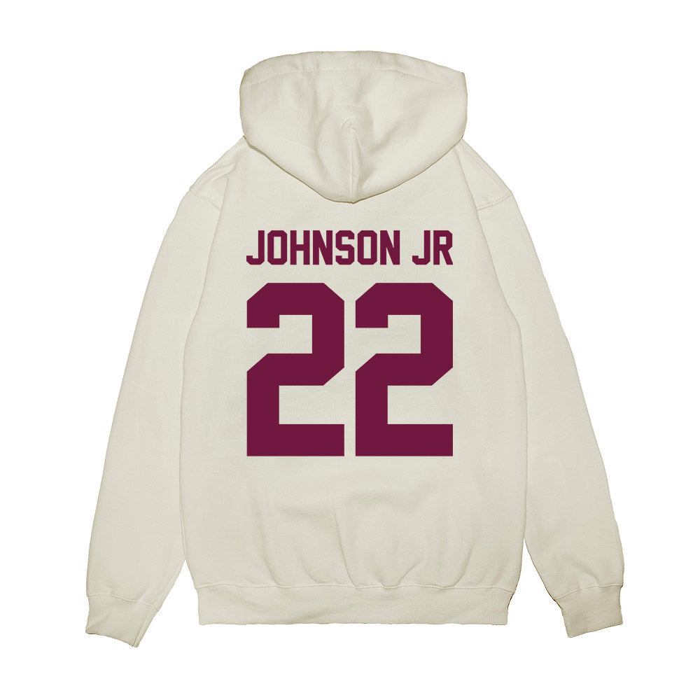 Texas A&M - NCAA Football : Tomtom Johnson Jr - Vintage Helmet Premium Hooded Sweatshirt-1