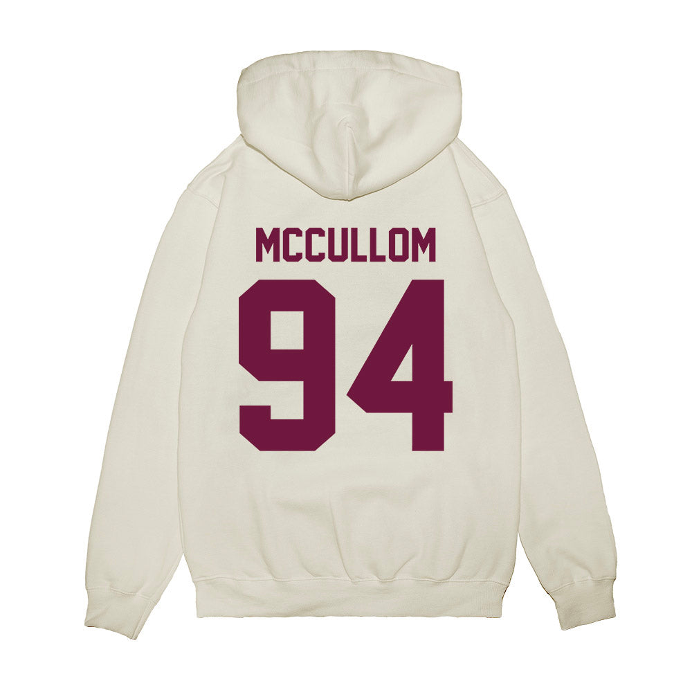 Texas A&M - NCAA Football : Angelo McCullom - Vintage Helmet Premium Hooded Sweatshirt-1