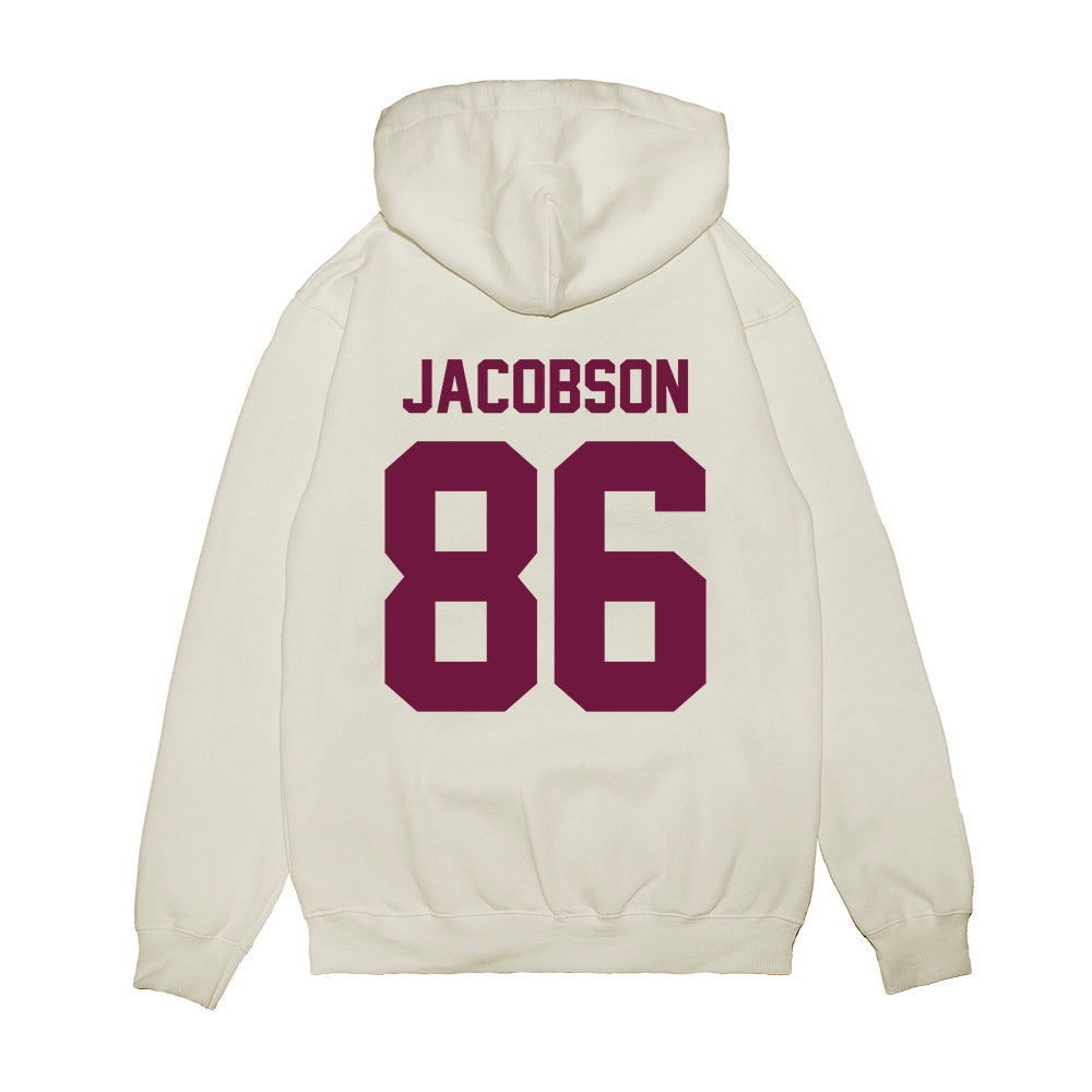 Texas A&M - NCAA Football : Evan Jacobson - Vintage Helmet Premium Hooded Sweatshirt-1