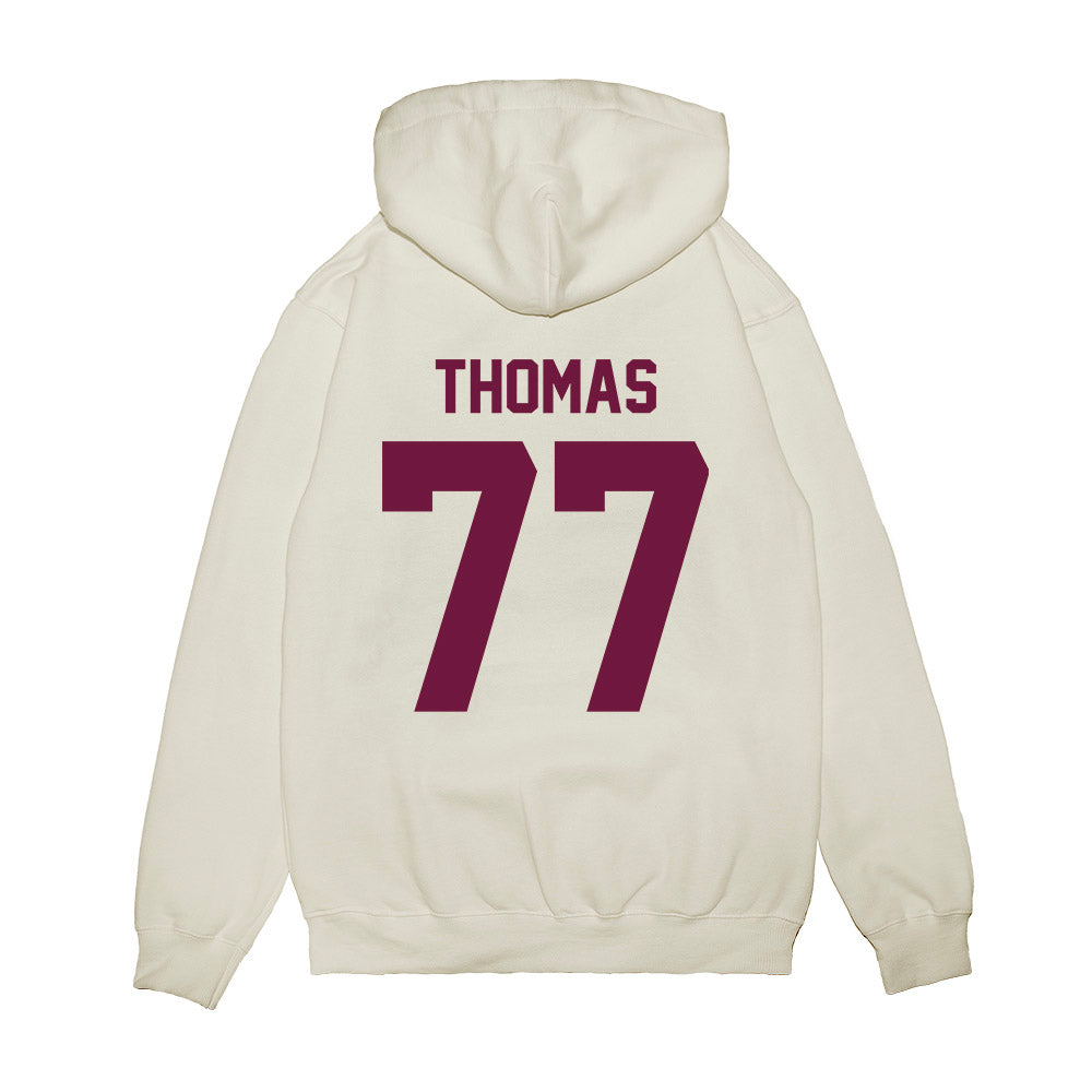 Texas A&M - NCAA Football : Tyler Thomas - Vintage Helmet Premium Hooded Sweatshirt-1
