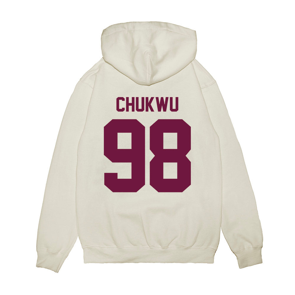 Texas A&M - NCAA Football : Jesse Chukwu - Vintage Helmet Premium Hooded Sweatshirt-1