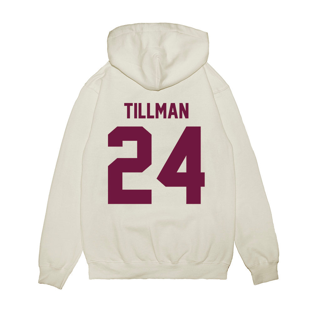 Texas A&M - NCAA Football : Ramarian Tillman - Vintage Helmet Premium Hooded Sweatshirt-1