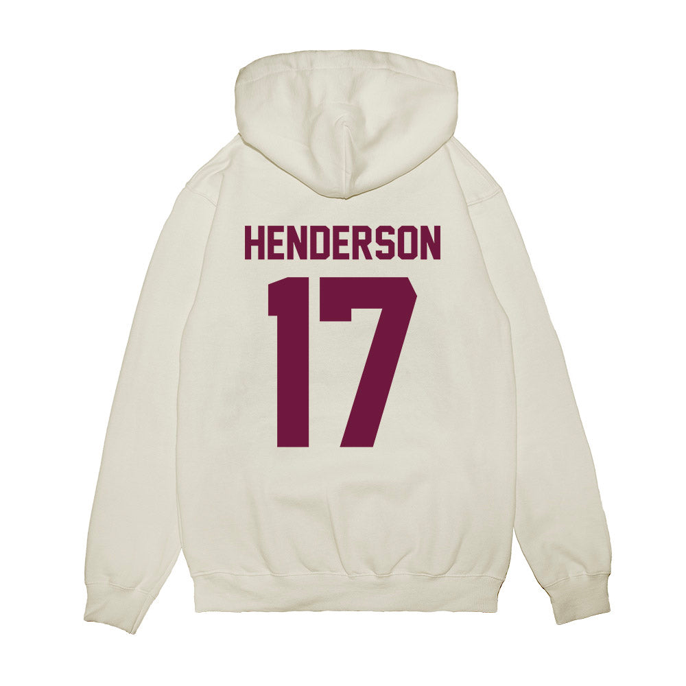 Texas A&M - NCAA Football : Ryan Henderson - Vintage Helmet Premium Hooded Sweatshirt-1
