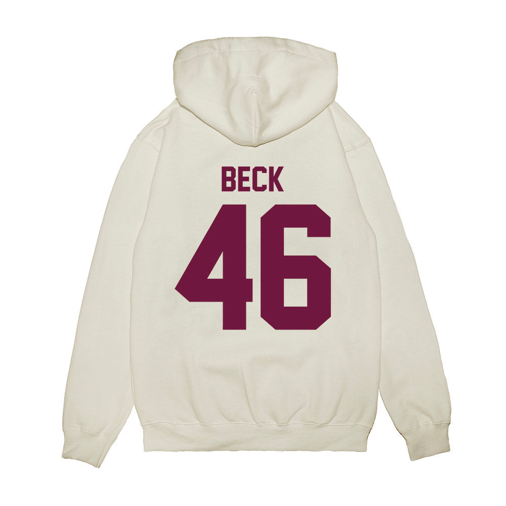 Texas A&M - NCAA Football : Qui Beck - Vintage Helmet Premium Hooded Sweatshirt-1