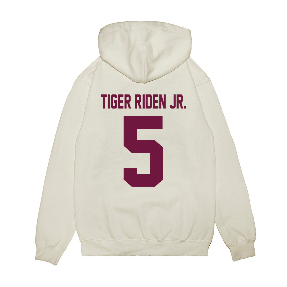 Texas A&M - NCAA Football : Deondrae Tiger Riden Jr. - Vintage Helmet Premium Hooded Sweatshirt-1