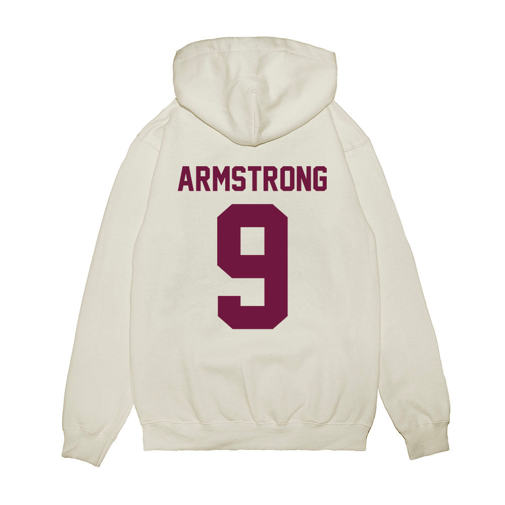 Texas A&M - NCAA Football : Kiotti Armstrong - Vintage Helmet Premium Hooded Sweatshirt-1
