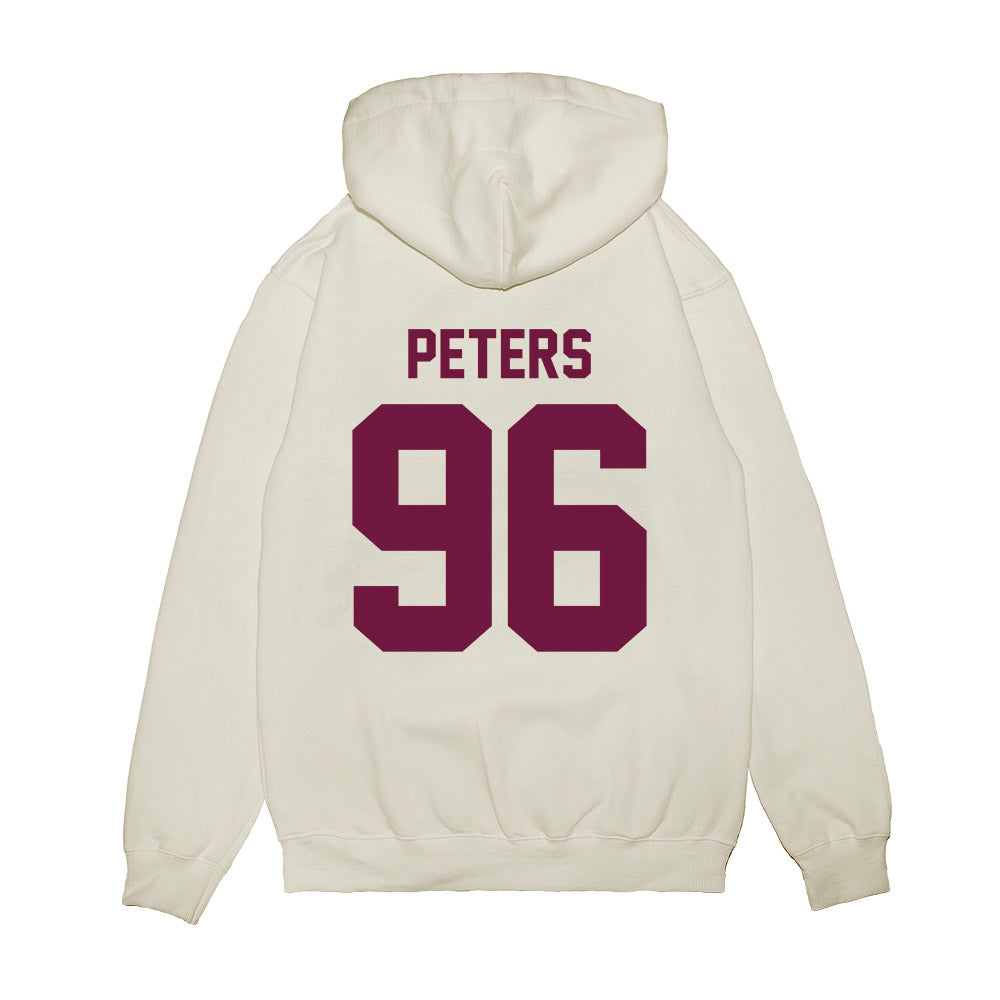 Texas A&M - NCAA Football : Waylon Peters - Vintage Helmet Premium Hooded Sweatshirt-1