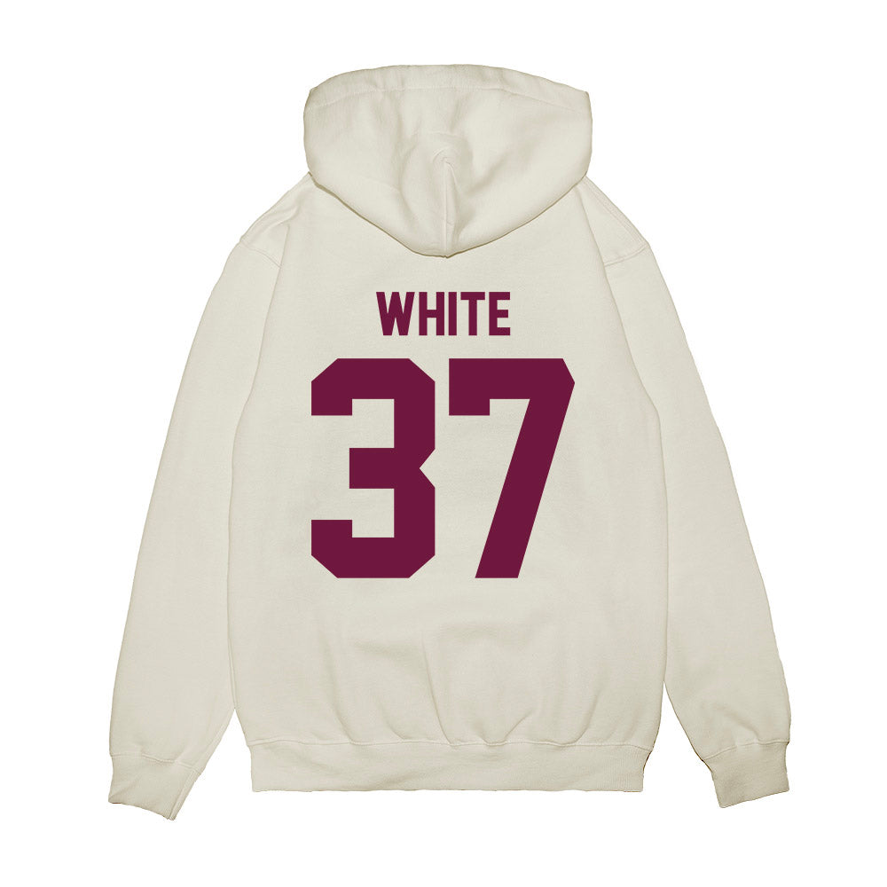 Texas A&M - NCAA Football : Tyler White - Vintage Helmet Premium Hooded Sweatshirt-1
