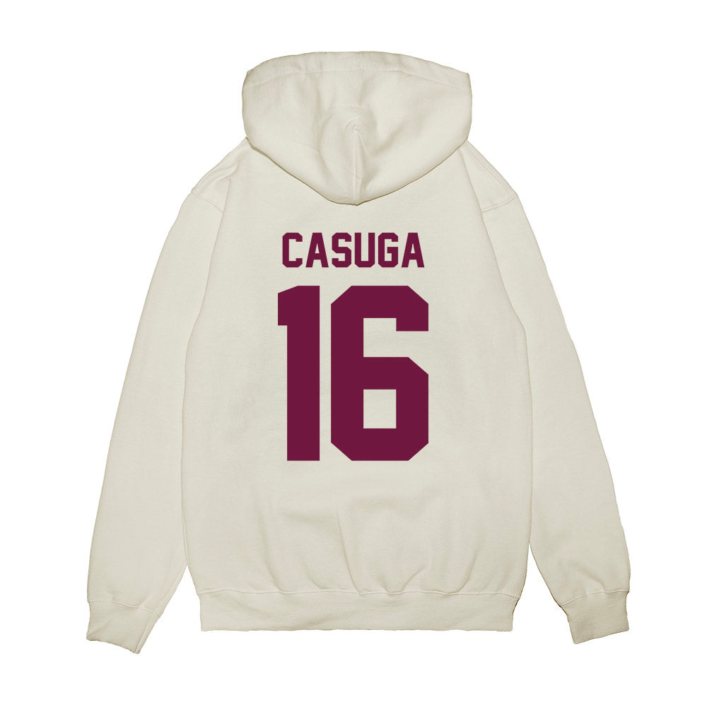 Texas A&M - NCAA Football : Helaman Casuga - Vintage Helmet Premium Hooded Sweatshirt-1