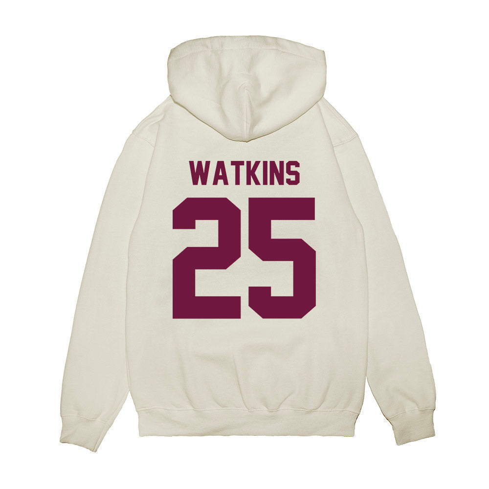 Texas A&M - NCAA Football : Tamarion Watkins - Vintage Helmet Premium Hooded Sweatshirt-1