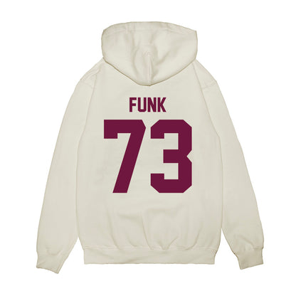 Texas A&M - NCAA Football : Ashton Funk - Vintage Helmet Premium Hooded Sweatshirt-1