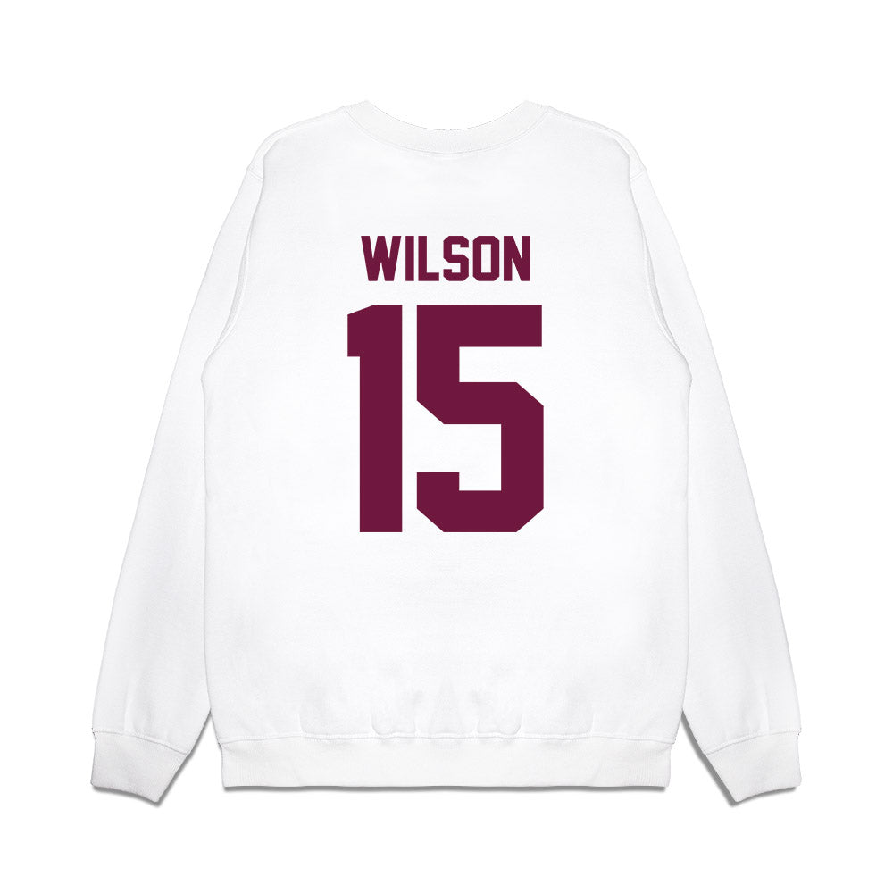 Texas A&M - NCAA Football : Tylan Wilson - Vintage Helmet Premium Crewneck Sweatshirt-1