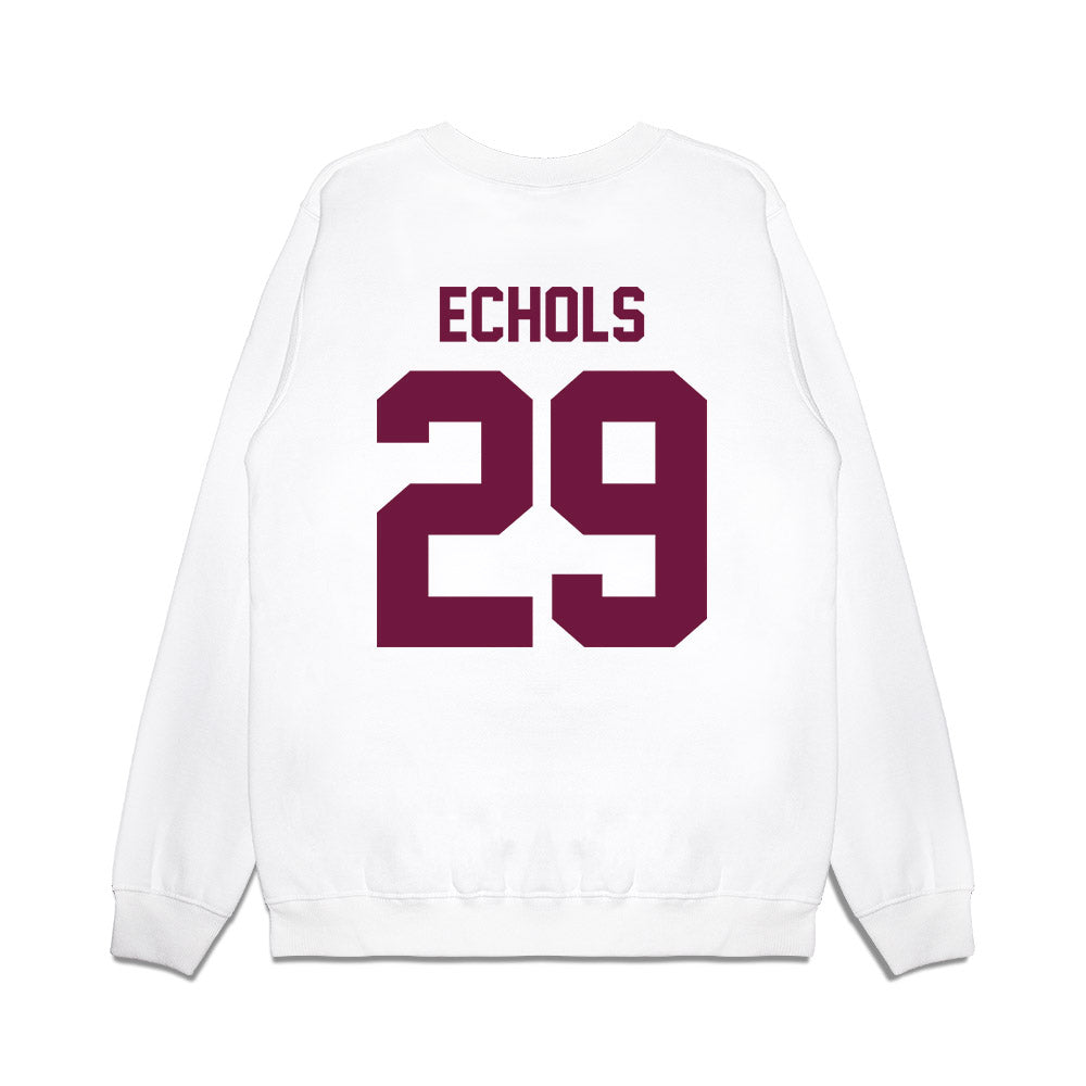 Texas A&M - NCAA Football : Justin Echols - Vintage Helmet Premium Crewneck Sweatshirt-1