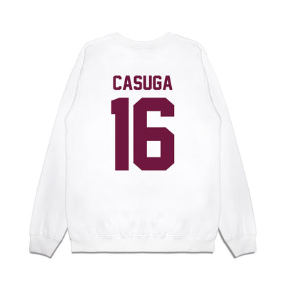 Texas A&M - NCAA Football : Helaman Casuga - Vintage Helmet Premium Crewneck Sweatshirt-1