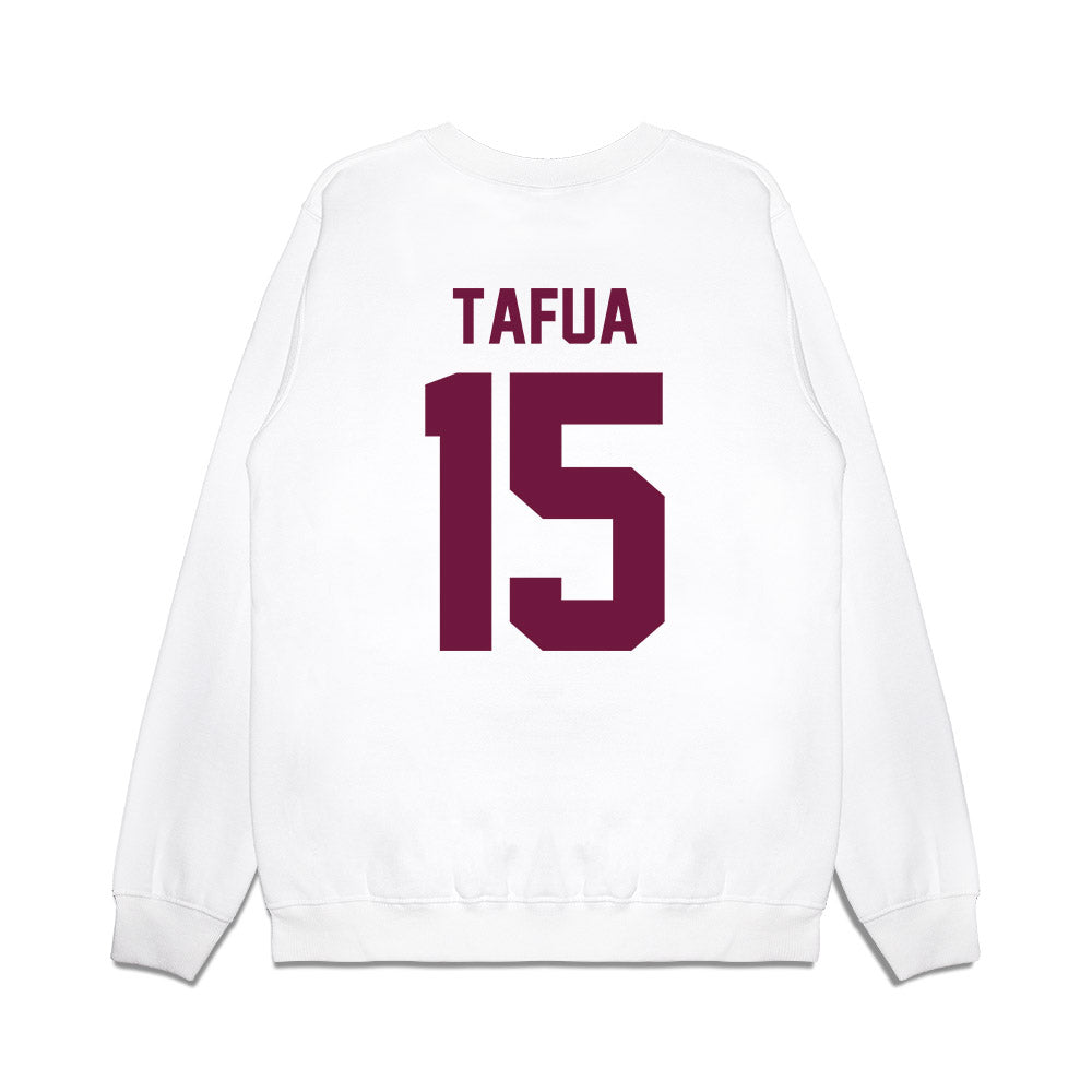 Texas A&M - NCAA Football : Caleb Tafua - Vintage Helmet Premium Crewneck Sweatshirt-1