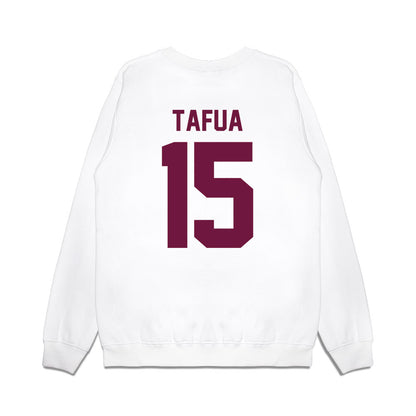 Texas A&M - NCAA Football : Caleb Tafua - Vintage Helmet Premium Crewneck Sweatshirt-1