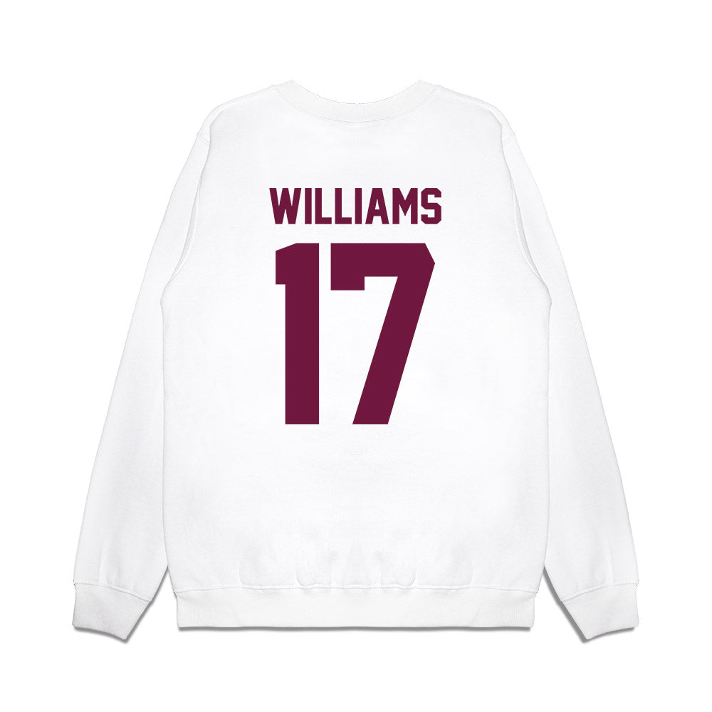 Texas A&M - NCAA Football : Madden Williams - Vintage Helmet Premium Crewneck Sweatshirt-1