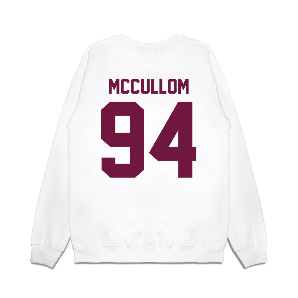 Texas A&M - NCAA Football : Angelo McCullom - Vintage Helmet Premium Crewneck Sweatshirt-1