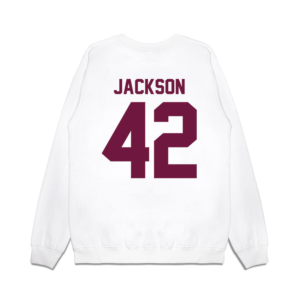 Texas A&M - NCAA Football : Kendall Jackson - Vintage Helmet Premium Crewneck Sweatshirt-1