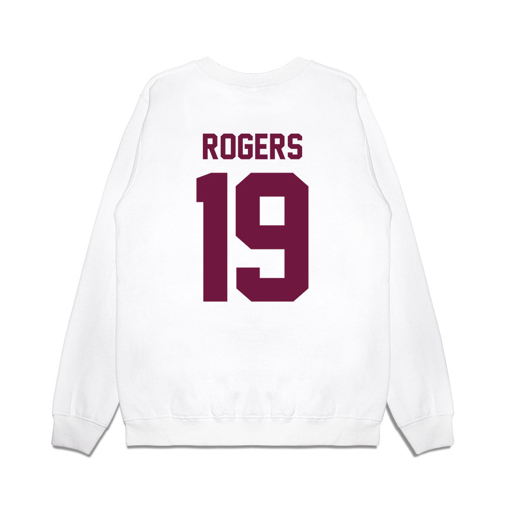 Texas A&M - NCAA Football : Bravion Rogers - Vintage Helmet Premium Crewneck Sweatshirt-1