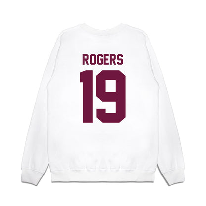 Texas A&M - NCAA Football : Bravion Rogers - Vintage Helmet Premium Crewneck Sweatshirt-1