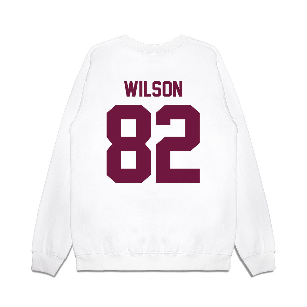 Texas A&M - NCAA Football : Jonah Wilson - Vintage Helmet Premium Crewneck Sweatshirt-1