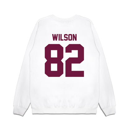 Texas A&M - NCAA Football : Jonah Wilson - Vintage Helmet Premium Crewneck Sweatshirt-1