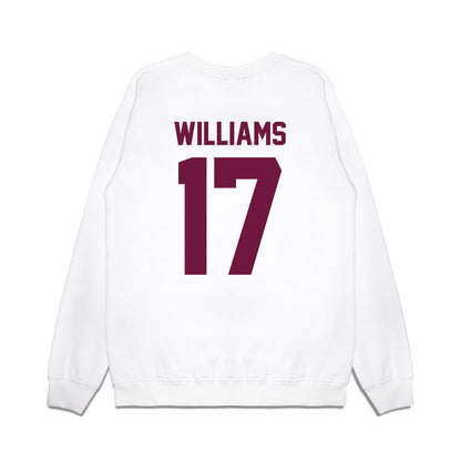 Texas A&M - NCAA Football : Madden Williams - Vintage Helmet Premium Crewneck Sweatshirt-1