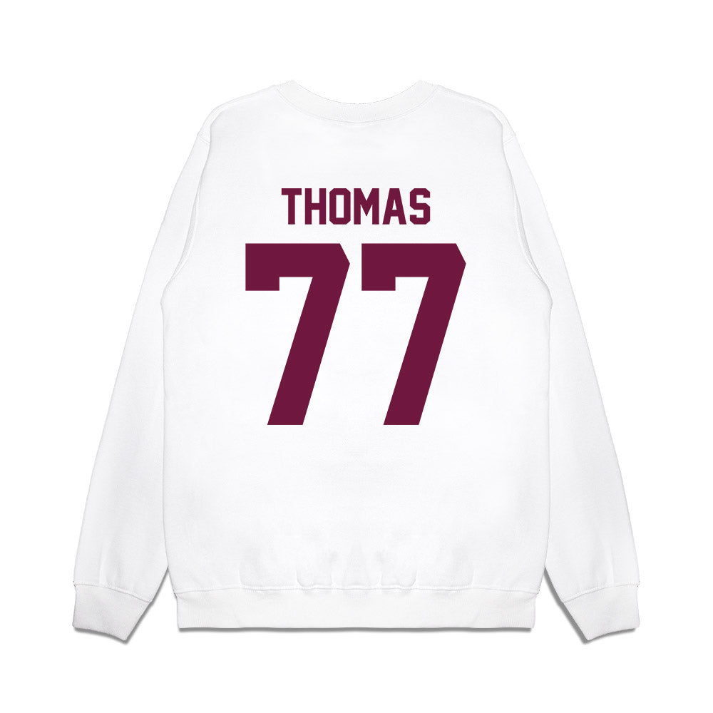 Texas A&M - NCAA Football : Tyler Thomas - Vintage Helmet Premium Crewneck Sweatshirt-1