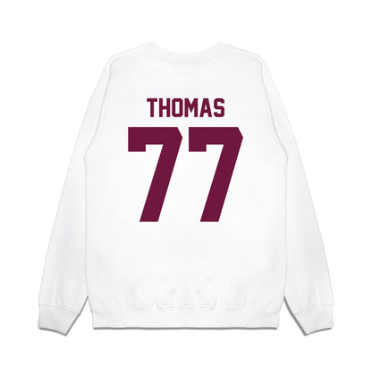 Texas A&M - NCAA Football : Tyler Thomas - Vintage Helmet Premium Crewneck Sweatshirt-1