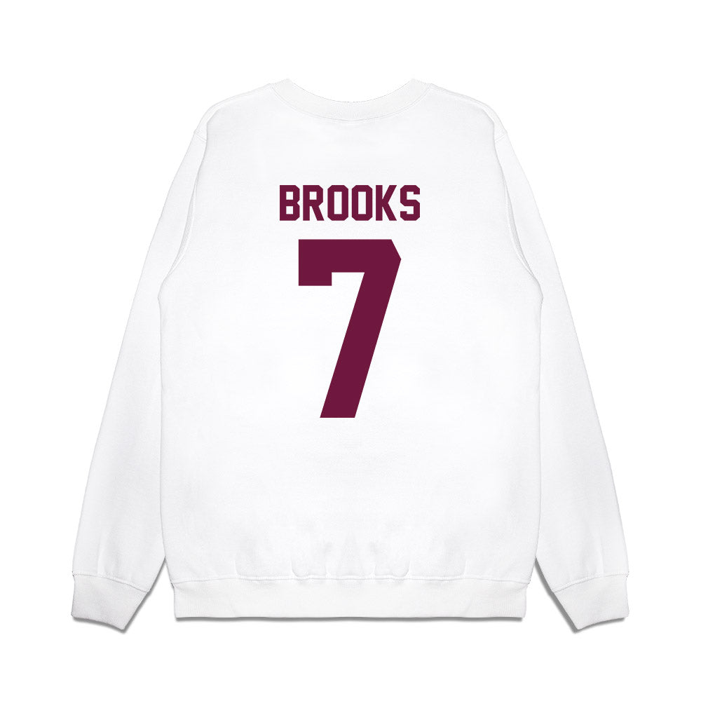 Texas A&M - NCAA Football : Dalton Brooks - Vintage Helmet Premium Crewneck Sweatshirt-1