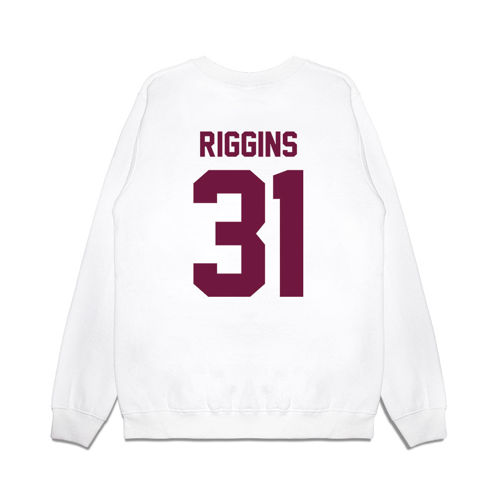 Texas A&M - NCAA Football : Kelvion Riggins - Vintage Helmet Premium Crewneck Sweatshirt-1