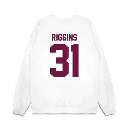 Texas A&M - NCAA Football : Kelvion Riggins - Vintage Helmet Premium Crewneck Sweatshirt-1