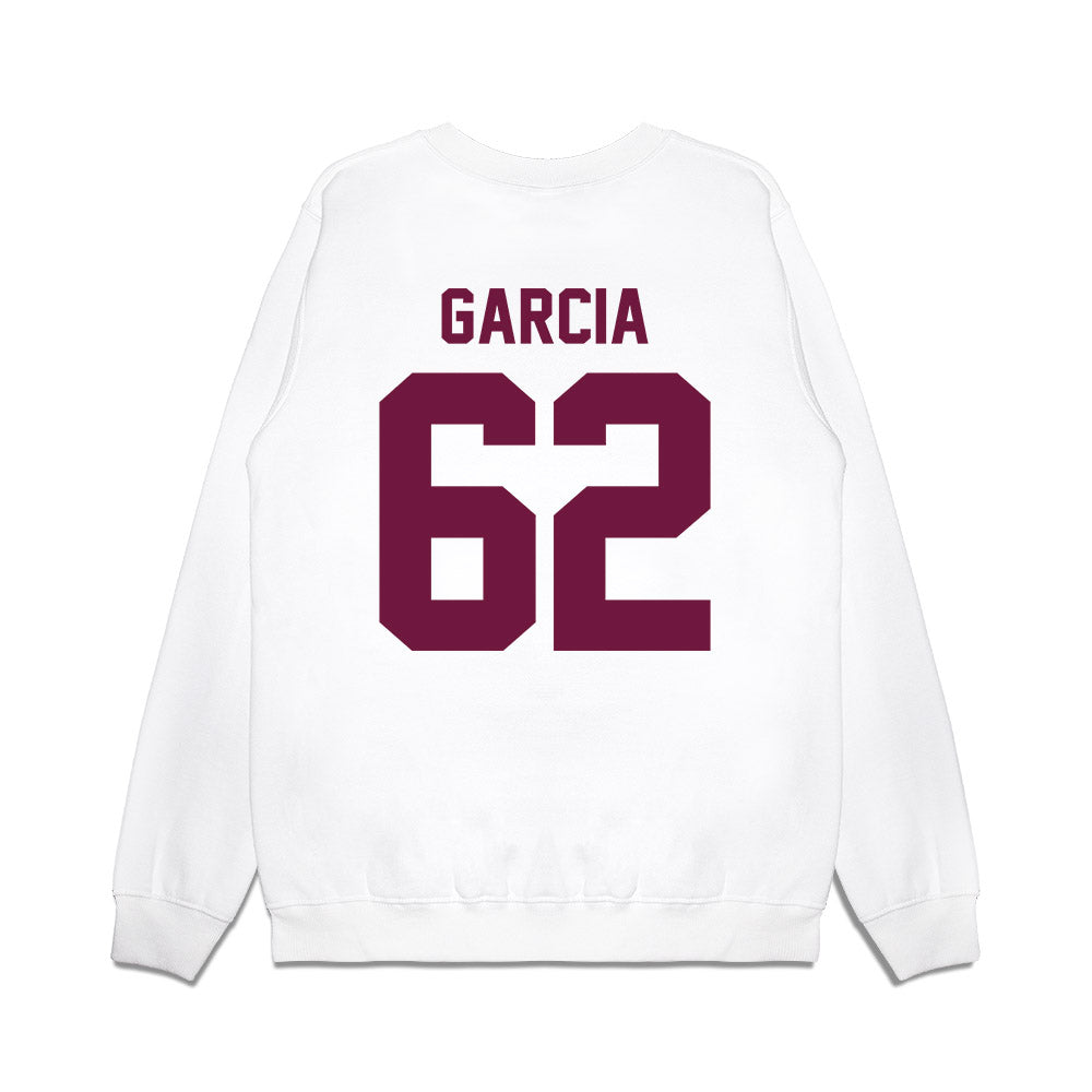 Texas A&M - NCAA Football : Marcus Garcia - Vintage Helmet Premium Crewneck Sweatshirt-1
