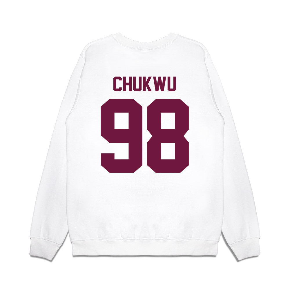 Texas A&M - NCAA Football : Jesse Chukwu - Vintage Helmet Premium Crewneck Sweatshirt-1